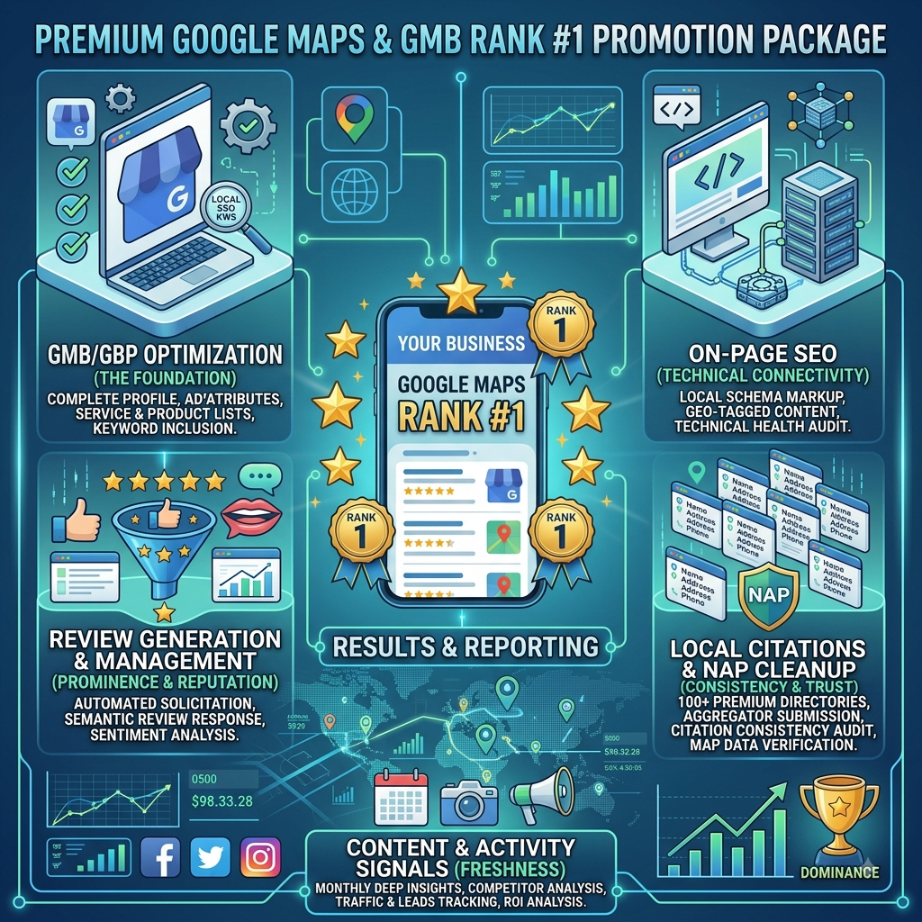 google maps for local SEO premium promtion package rank no1 on gmb