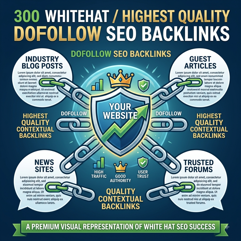 300 Whitehat / highest quality / contextual / Dofollow SEO backlinks