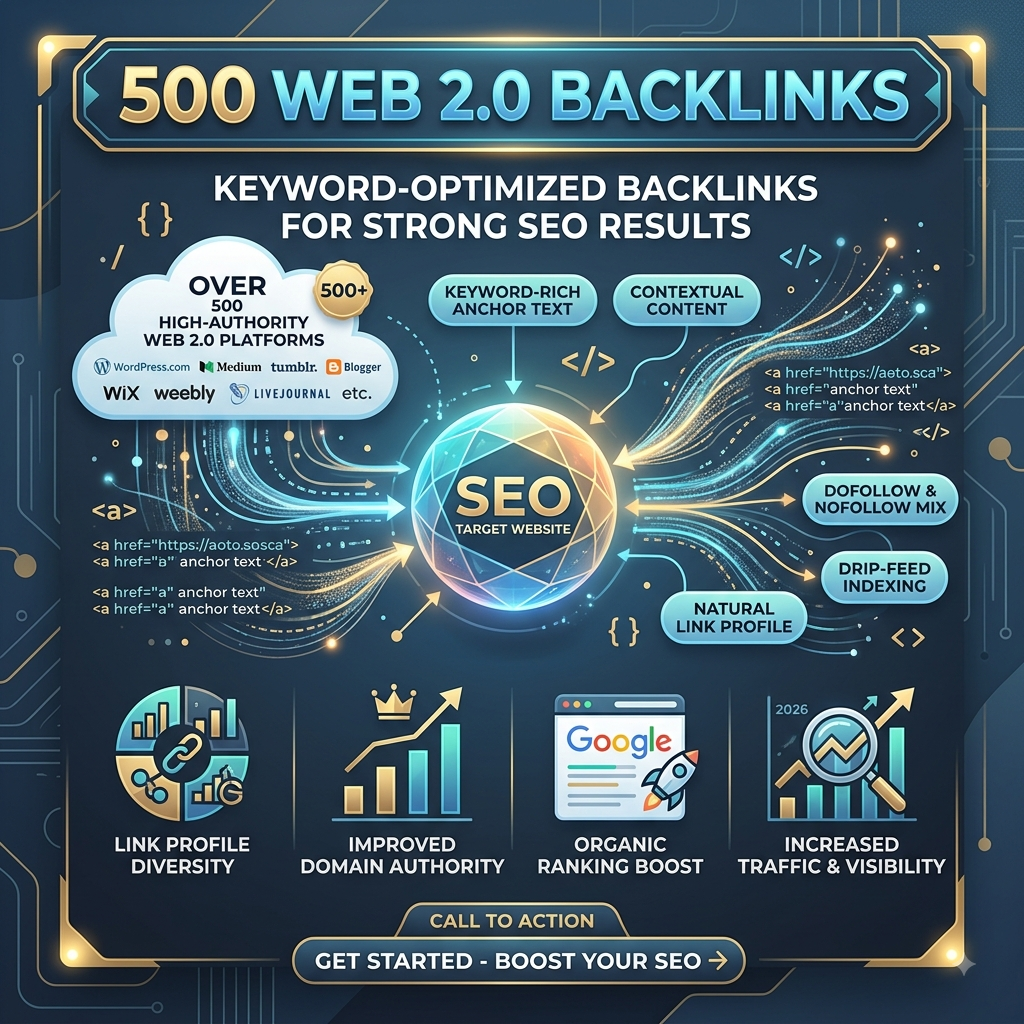 500 Web-2.0-Backlinks – Keyword-Optimierte Backlinks für Starke SEO-Ergebnisse