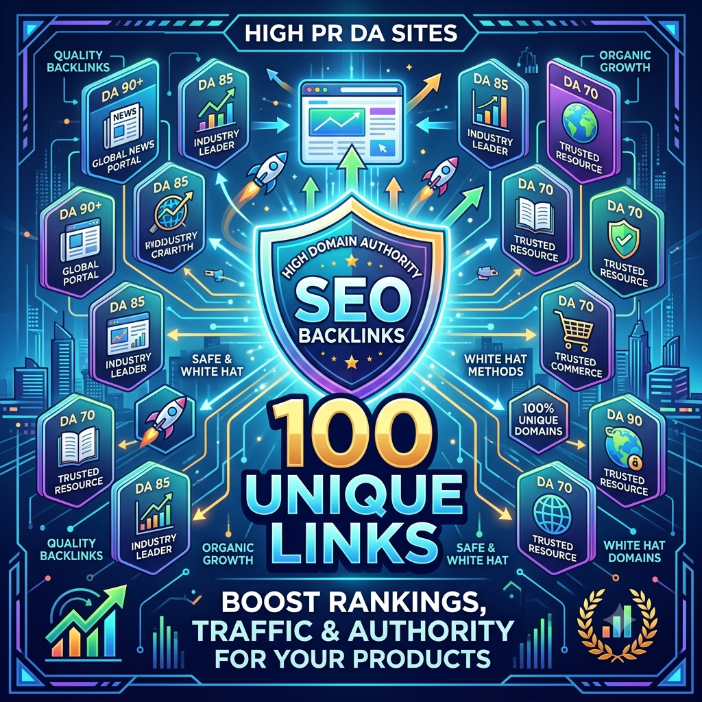 Premium Package - 100 USA Backlinks High Domain Authority Backlins Da 20-100