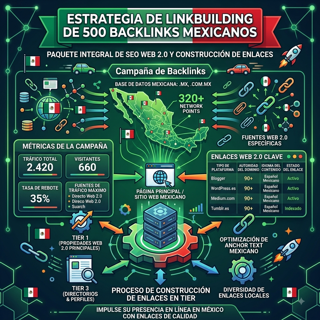 500 Backlinks Mexicanos (Web 2.0, SEO, Linkbuilding)