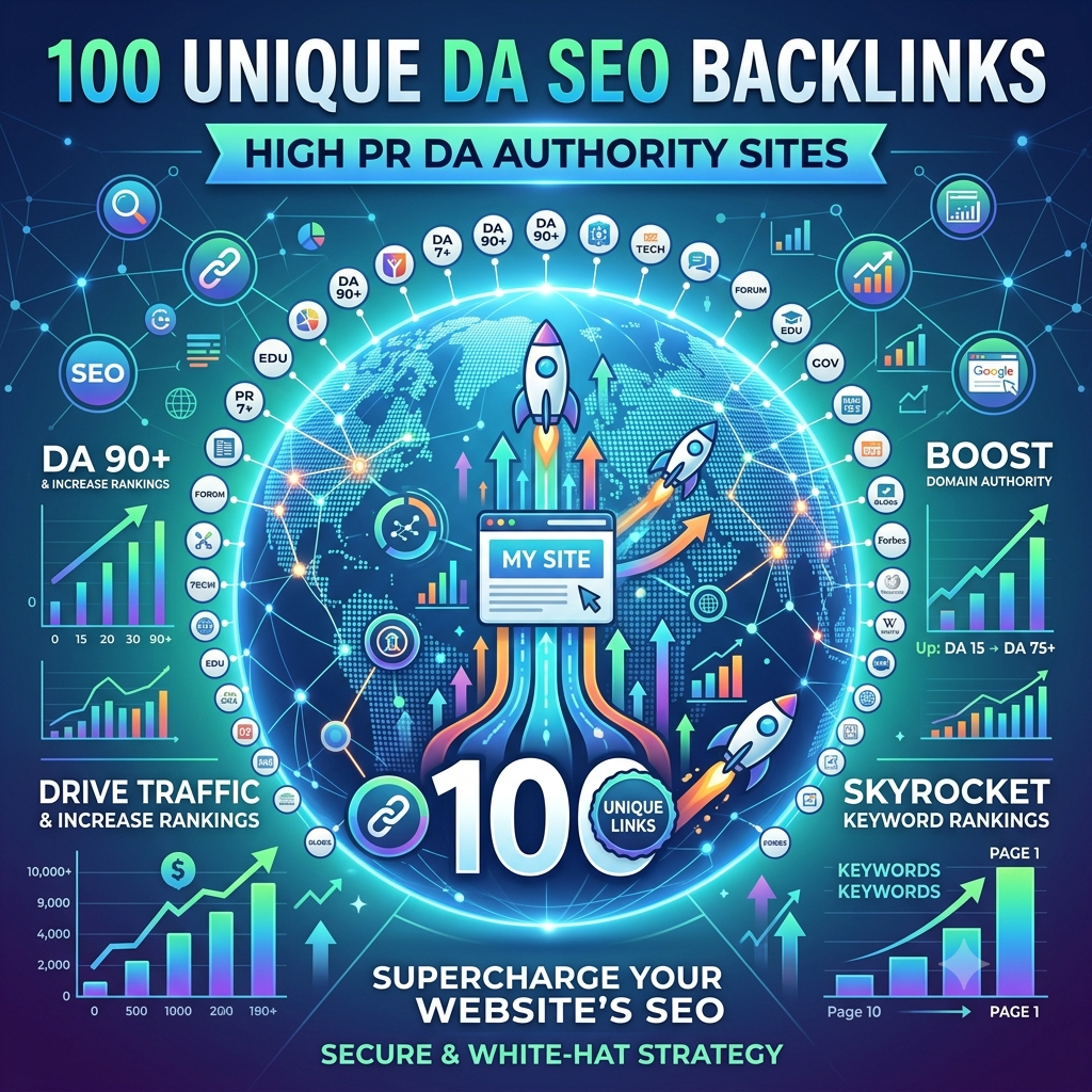 100 High DA Manual Backlinks – DA 70+ | White-Hat SEO Strategy | Web 2.0
